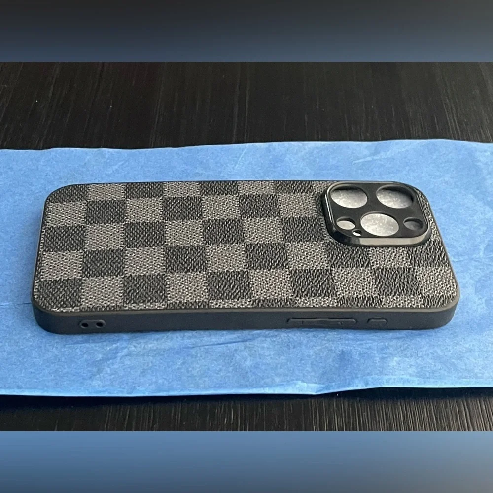 Black Checkered Phone Case 15 Pro max